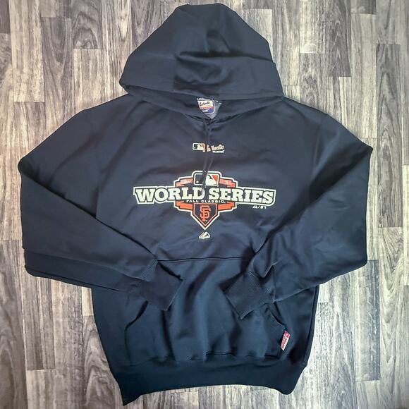 2012 MLB World Series Giants Hoodie Medium Majestic Therma Base Authentic - Picture 1 of 7